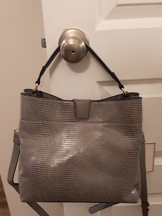 Jen & Co Handbags - Jen & Co. Vegan NWT Women’s Gray Tati Lizard Satchel- Neutral Grey Shoulder Bag